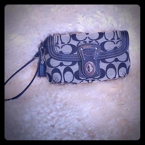 Like New Black and Grey Coach Wristlet